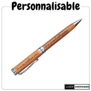 High quality pen in engraved walnut wood.