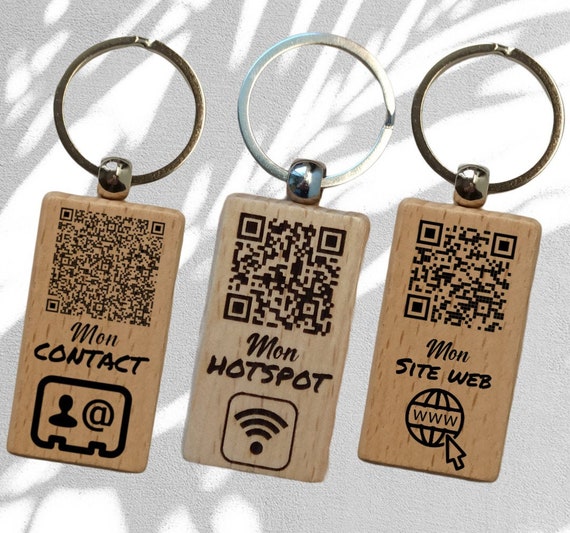 QR Code Key Ring for Connection Sharing. Customised Geek Gift. Etsy