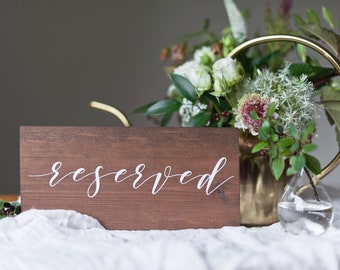FREESTANDING Reserved Wood Wedding Table Sign