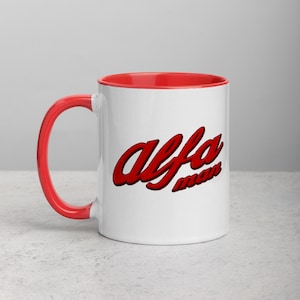 Alfa man Mug with Red Color Inside for real Alfa Romeo lovers