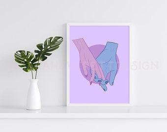 Whole Together Hands Anatomy Couple Love Poster