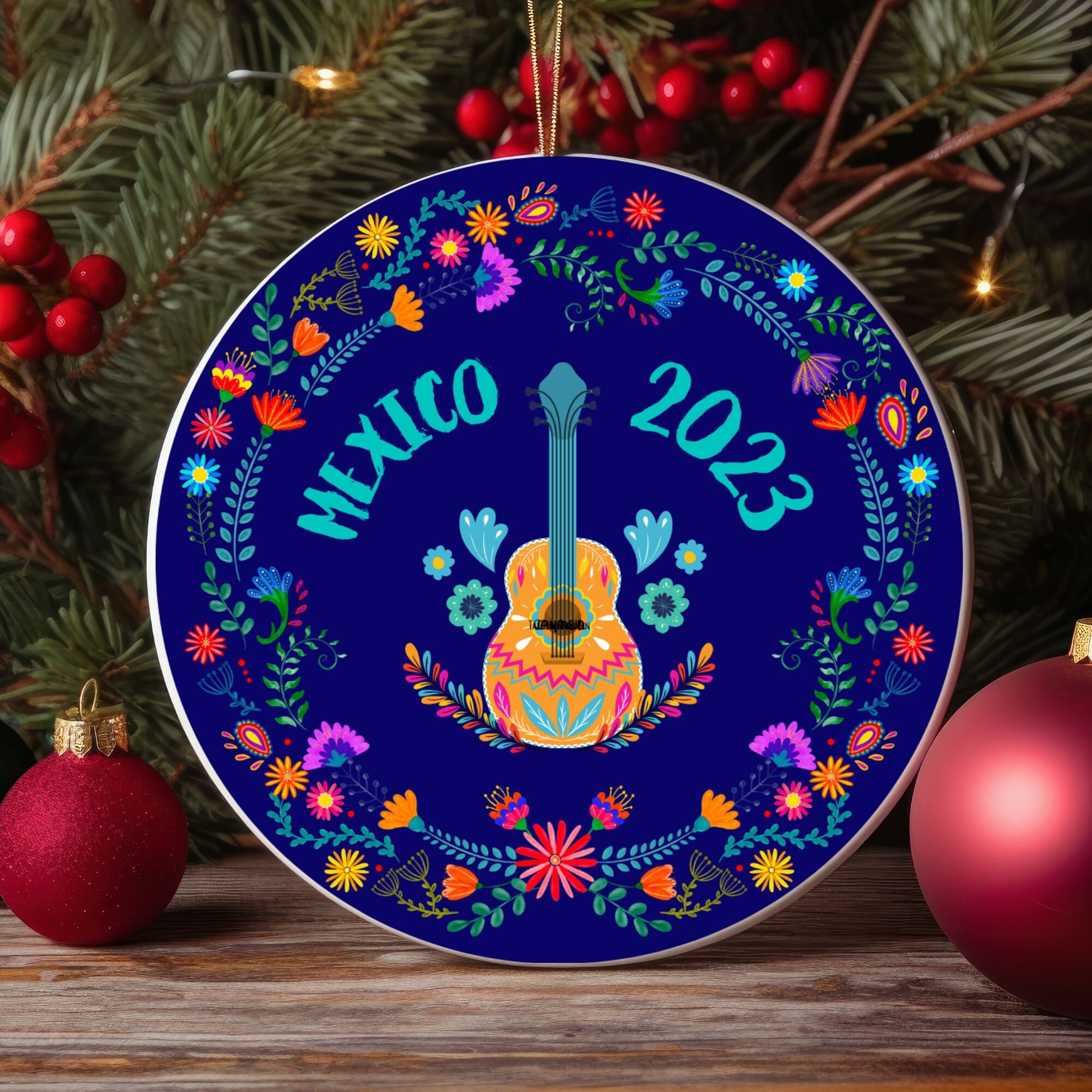 Mexican Christmas Ornament 2023 Mexico Ornament Gift for Traveler Souvenir Mexico Christmas