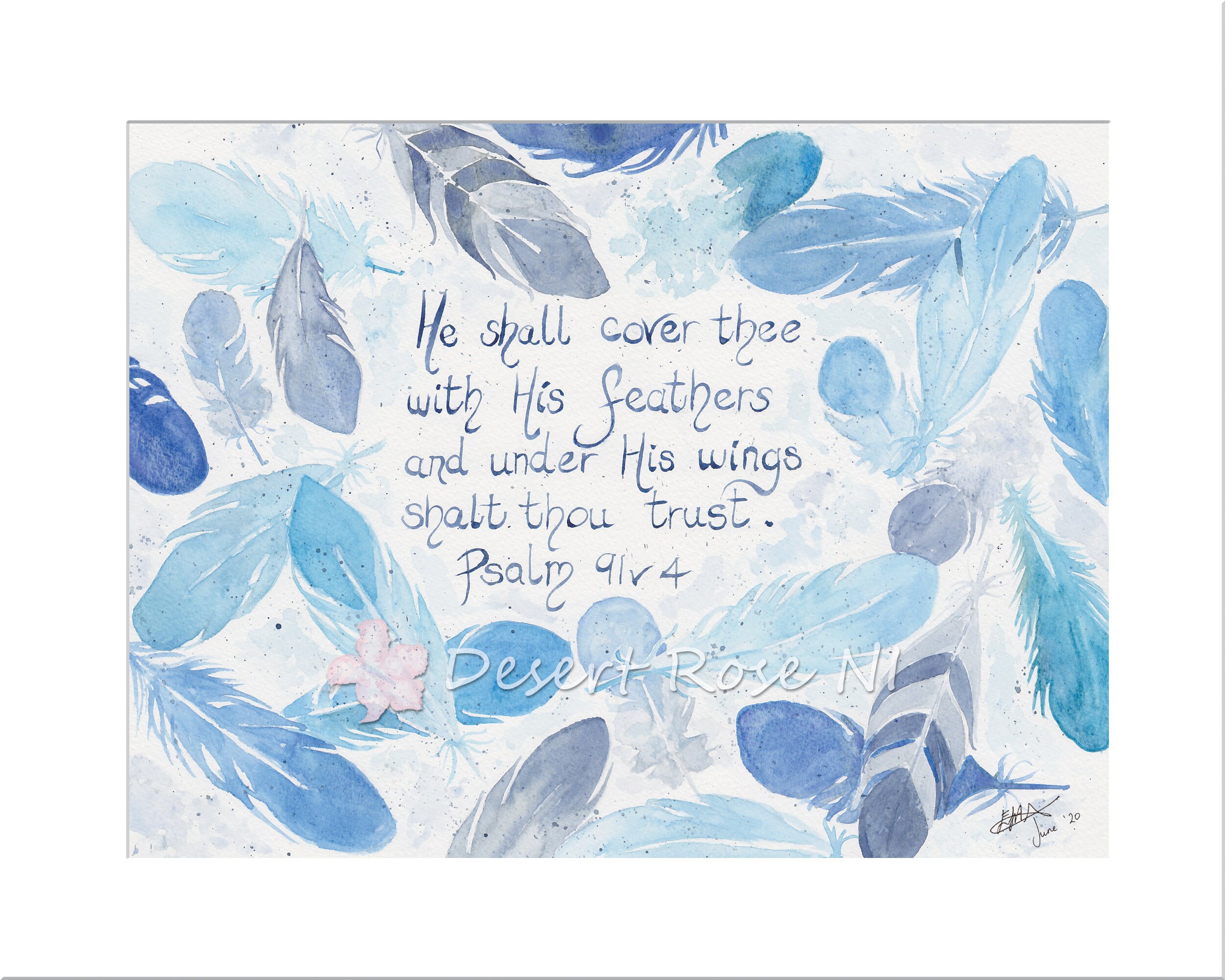 He shall cover thee with His feathers and under His wings Etsy