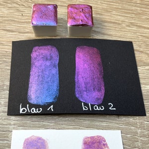 Colorshift watercolor - chameleon watercolor paint - handmade - blue/purple to pink - half pan