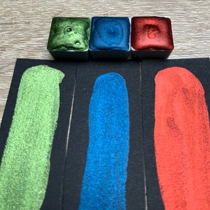 glänzende Metallic Aquarellfarbe handgemacht verschiedene Größen
