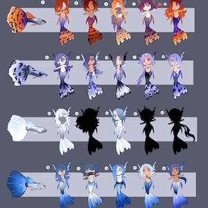 Diseño de personaje de sirena - descarga digital