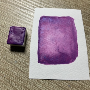 2 Pigment Aquarellfarbe - handgemacht - Sommerflieder - halbes Näpfchen