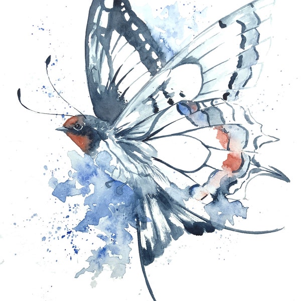 Swallowtail - Watercolor original - 32 x 24 cm