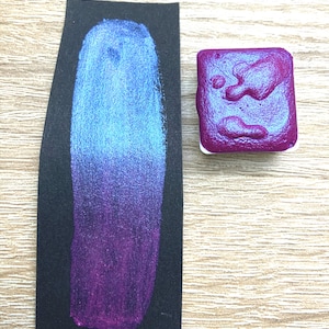 metallic Aquarellfarbe handgemacht - Berry - halbes Näpfchen