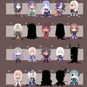 Adoptable character design - chibis - digital download