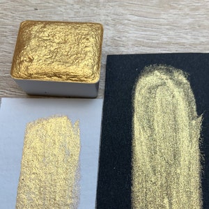 metallic Aquarellfarbe Gold handgemacht halbes Näpfchen