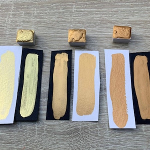 metallic Aquarellfarbe Gold - handgemacht - halbes Näpfchen