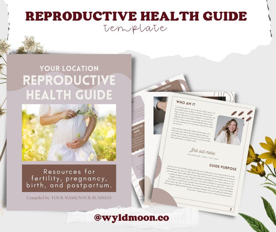 Doula Reproductive Health Services Guide | Digital Health Guide Template | Canva Template