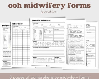 comprehensive midwifery forms bundle | homebirth midwife forms | ooh midwifery care form bundle
