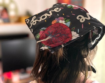 birthwork bandana | doula print | hair accessories | placenta encapsulator
