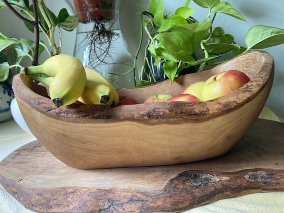 Wooden Salad Bowl Handmade From Olive Wood / Large Bowl for Salad