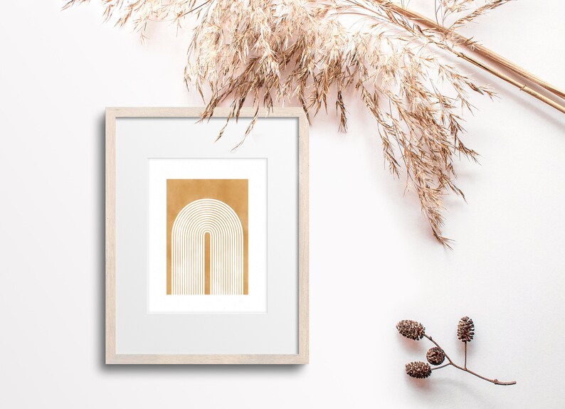 Neutral Wall Art Abstract Rainbow Mid Century Wall Art Desert Sand Color Minimalistic Print Boho Rainbow Gicl\u00e9e Print Print Download