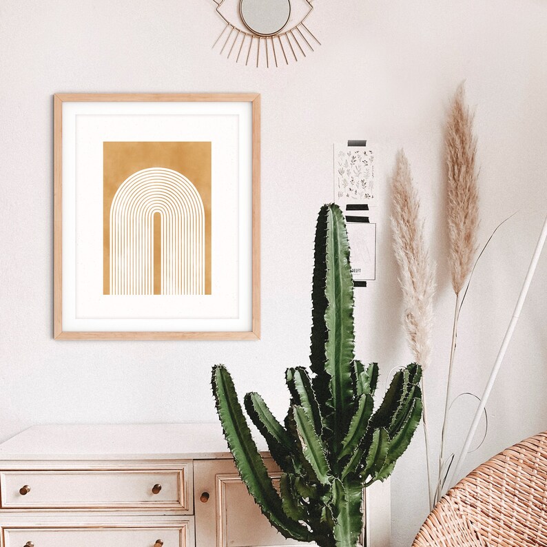 Neutral Wall Art Abstract Rainbow Mid Century Wall Art Desert Sand Color Minimalistic Print Boho Rainbow Gicl\u00e9e Print Print Download