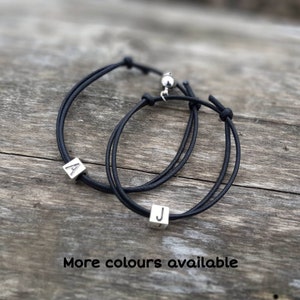 Couples magnet bracelets, matching bracelets, personalised initial bracelets, long distance relationship, gift for couples,anniversary gift