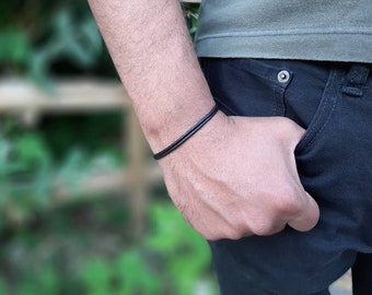 Plain black bracelet deals