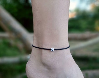 Personalised anklet, custom anklet, cotton anklet, minimal anklet, plain anklet, unisex anklet, ankle bracelet, handmade jewelry