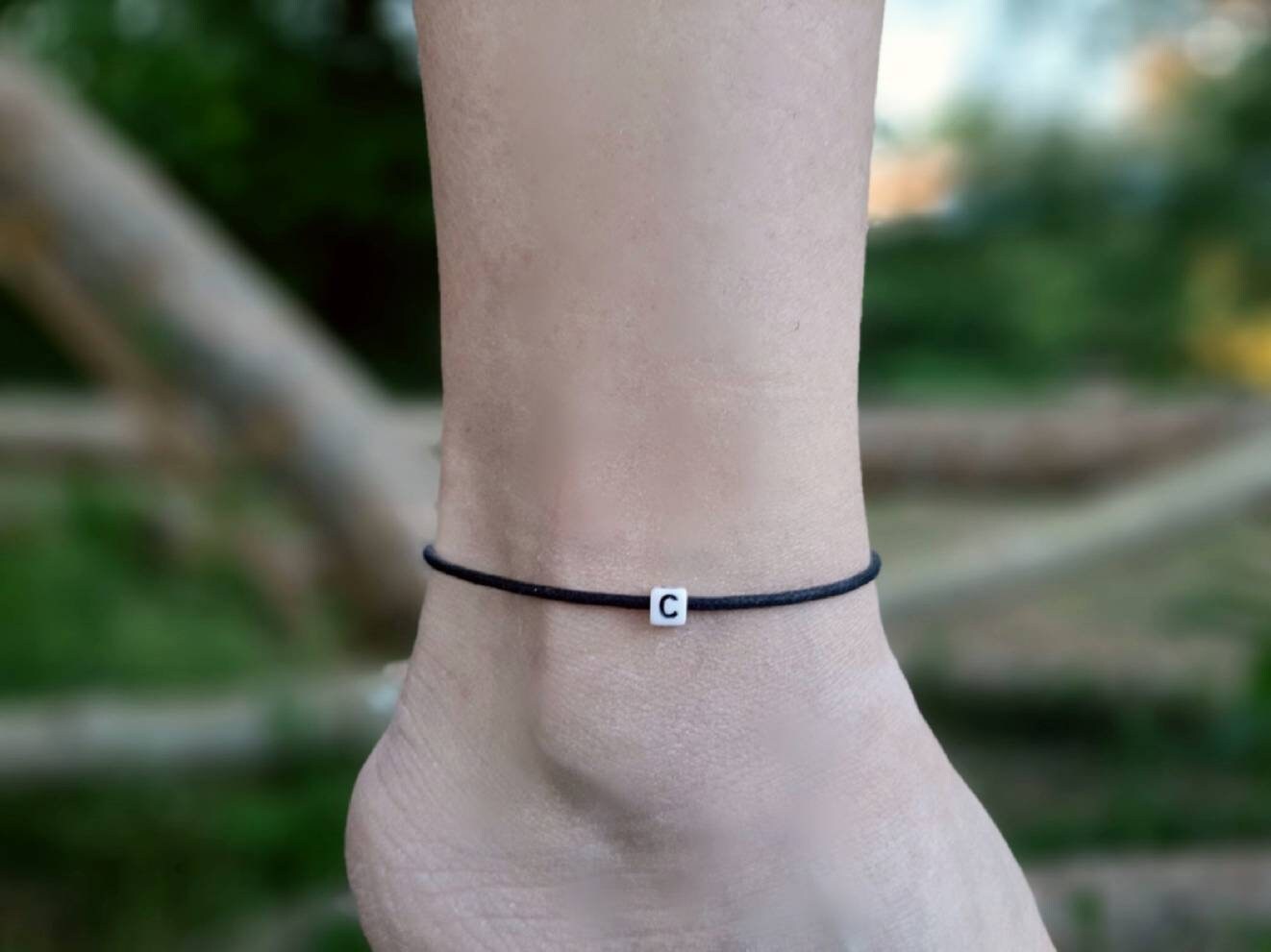 Personalised Anklet Custom Anklet Cotton Anklet Minimal Etsy UK