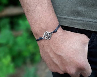 Celtic knot bracelet, men's bracelet, unisex bracelet, cotton bracelet, birthday gift, anniversary gift, father's day gift, handmade jewelry