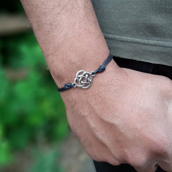 Celtic knot bracelet, men's bracelet, unisex bracelet, cotton bracelet, birthday gift, anniversary gift, father's day gift, handmade jewelry