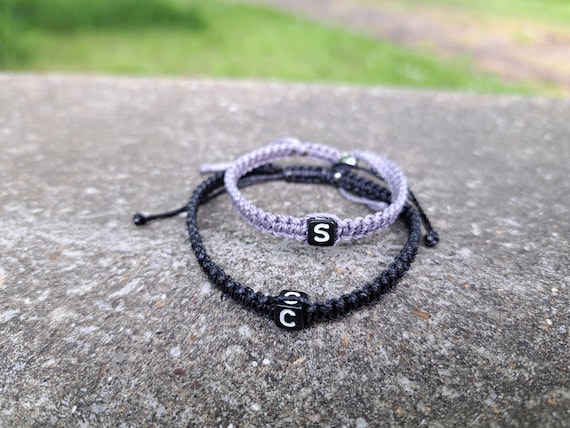 Distance Bracelets - Black And White Matching Pair - Long Distance - For  Friendships/relationships/couples