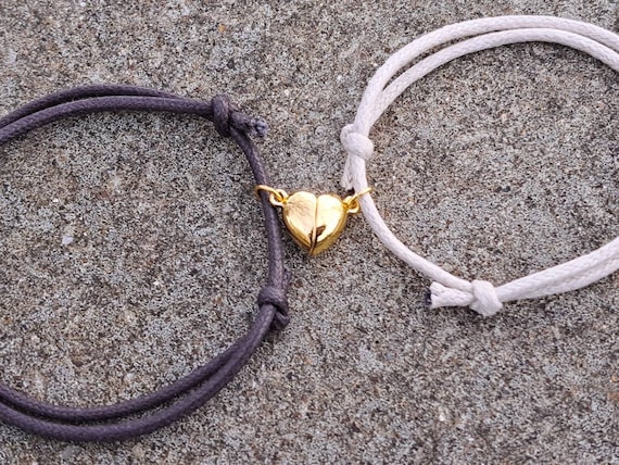 Copper Beads Couple Bracelets Charm Gold Silver Color Beaded Braided  Bracelet Infinity Heartbeat Wrist Jewelry Adjustable Bangle