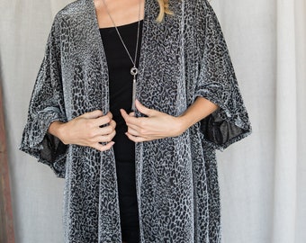 Metallic animal print kimono