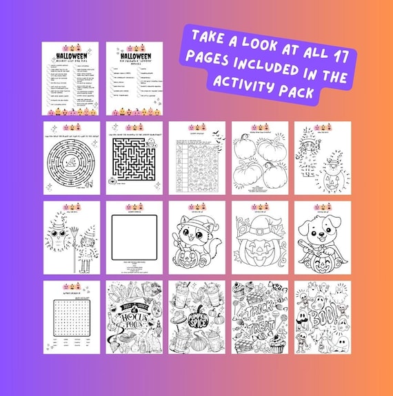 Halloween Activity Kit for Kids – Calm Busy Book, Quiet Time Games & Printable Activities (Ages 4–10)