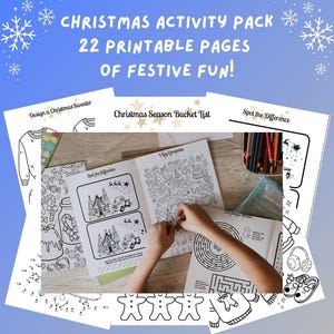 Christmas Activity Kit for Kids – Calm Holiday Games, Quiet Time Printables & Festive Busy Book