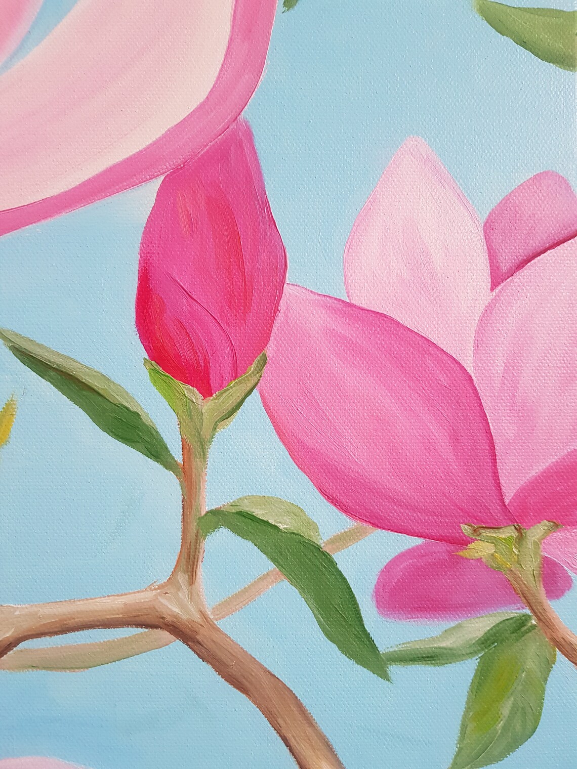 FLOWER painting MAGNOLIA oil painting on canvas blooming Etsy