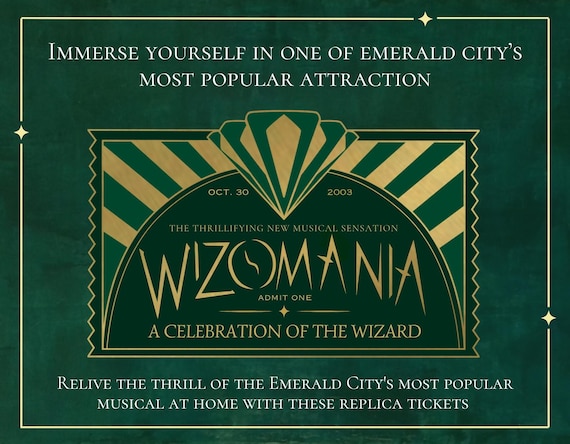Wicked Musical Ticket Printable – WIZOMANIA Replica, Elphaba
