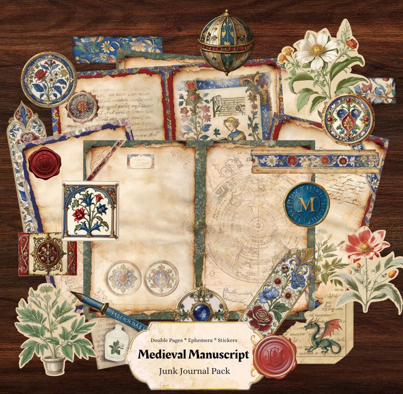Castlecore Medieval Junk Journal Kit Medieval Botanical Kit Printable ...
