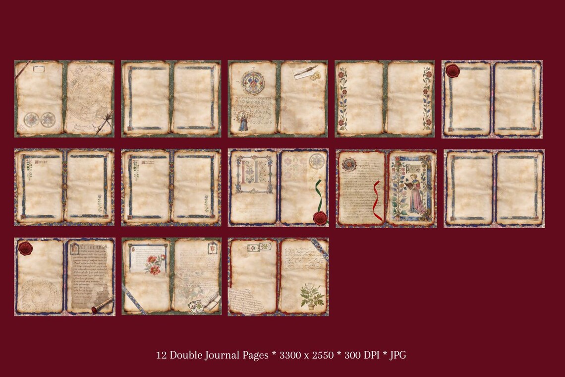 Castlecore Medieval Junk Journal Kit Medieval Botanical Kit Printable ...