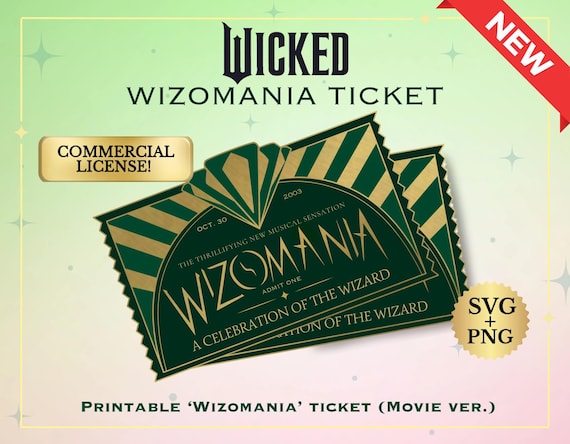 Wicked Musical Ticket Printable – WIZOMANIA Replica, Elphaba