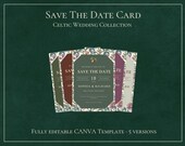 Save The Date Wedding Card Celtic Wedding Save The Date Template Elven Wedding Save The Date Fully Editable Medieval Wedding Save The Date