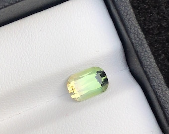 Bi-Color Tourmaline Gemstone: 1.90ct Emerald Cut Afghan Stone