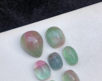 Cabochão de turmalina bicolor de 27,45 ct do Afeganistão | 8–14 mm | Pedra preciosa natural | Envio para todo o mundo