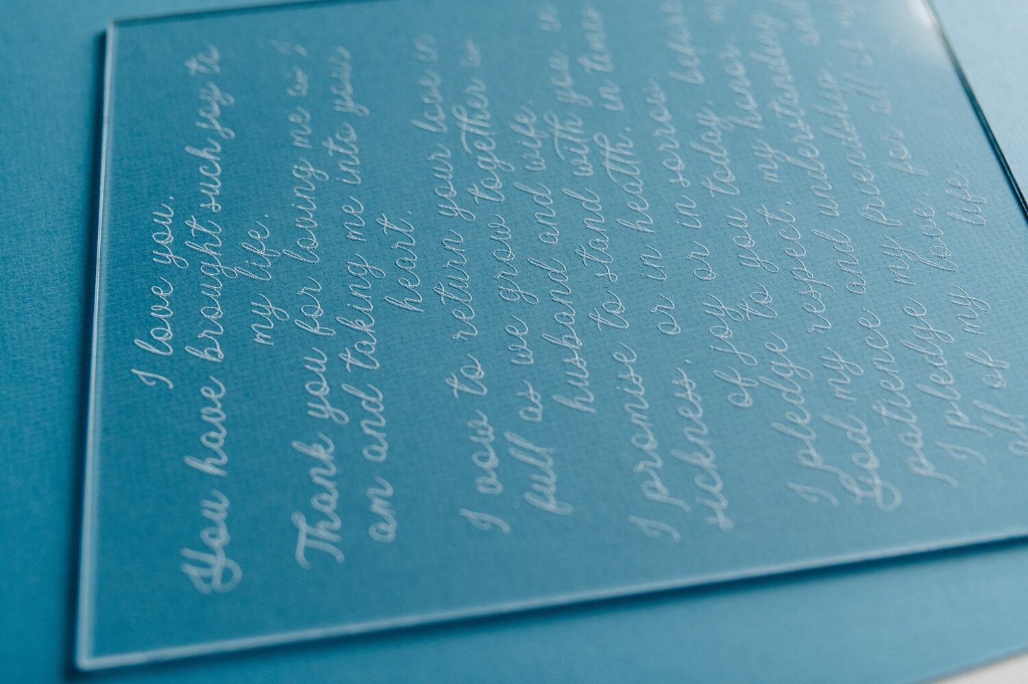 Acrylic Wedding Vow Board Etsy