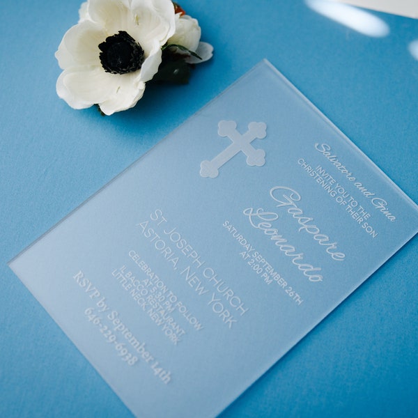 Baptism Acrylic Invitations Etsy