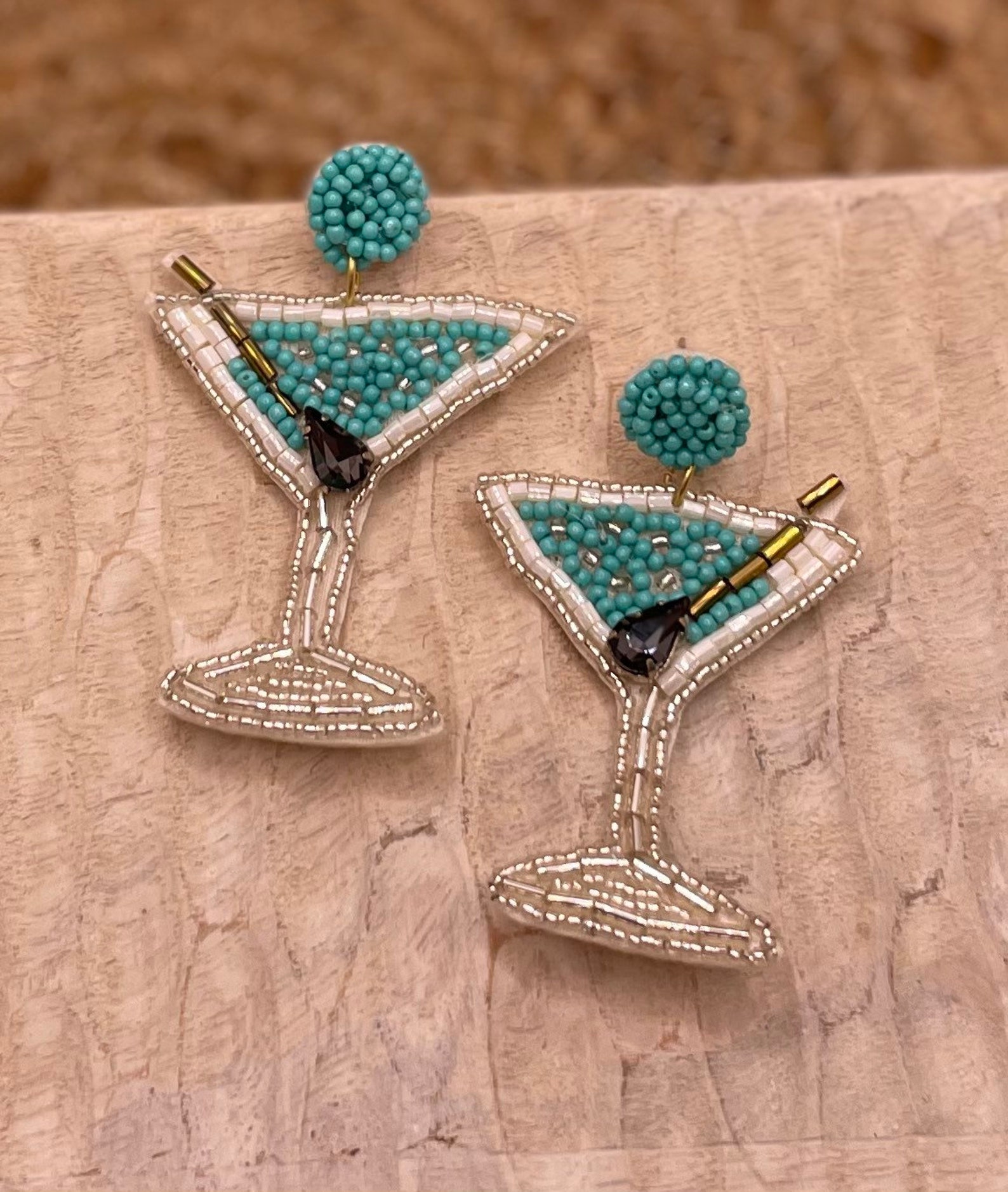 Martini earrings martini glasses Bachelorette party Etsy