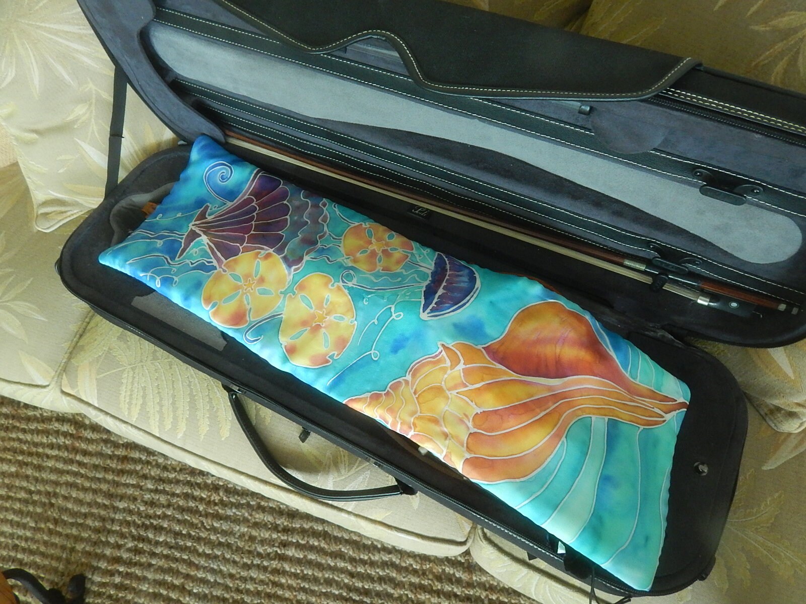 Conch Shell and Sand Dollars Hand Painted Silk Violin Blanket Etsy UK