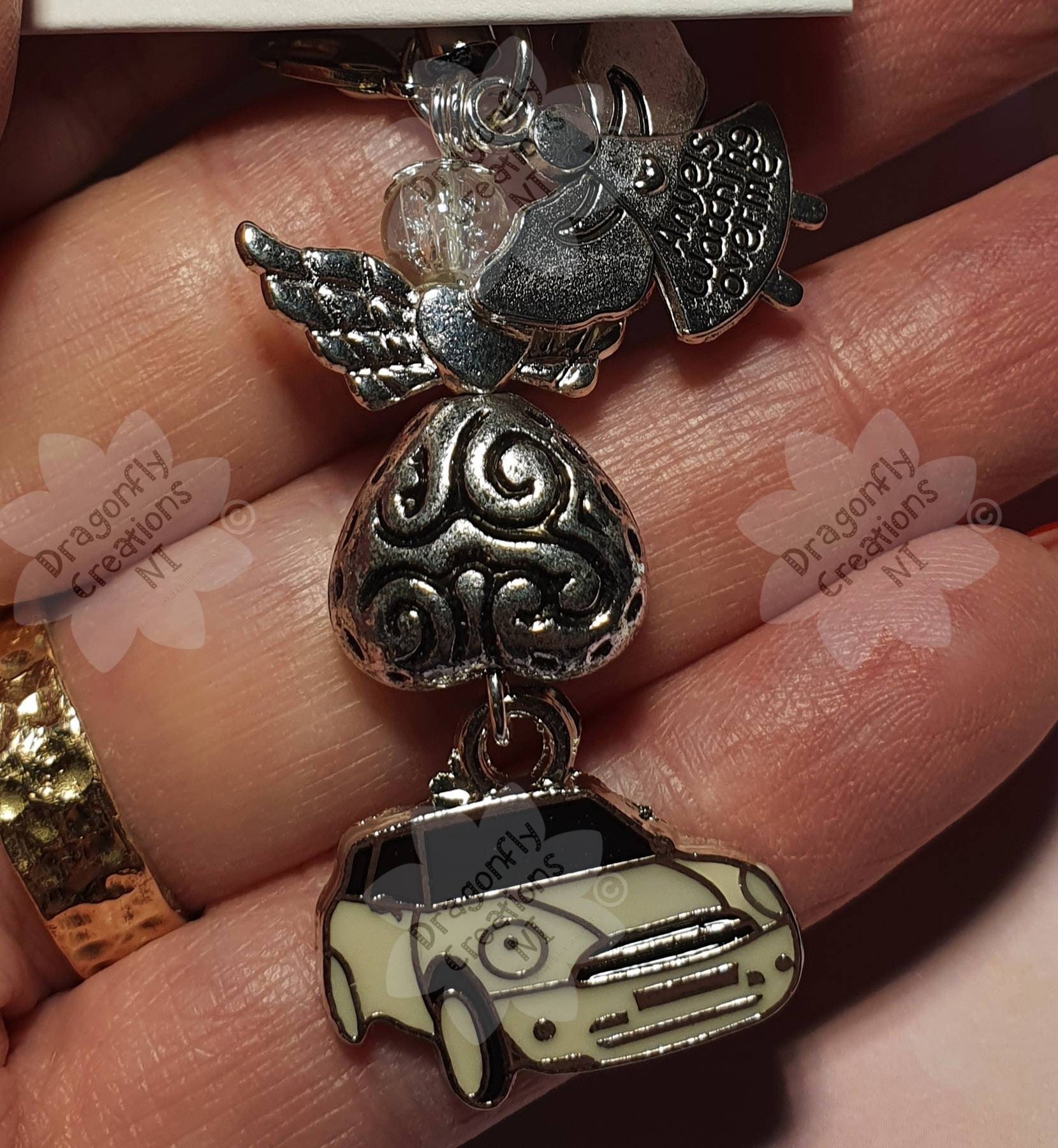 Handcrafted Drivers Guardian Angel Watching Over Me Charm Etsy