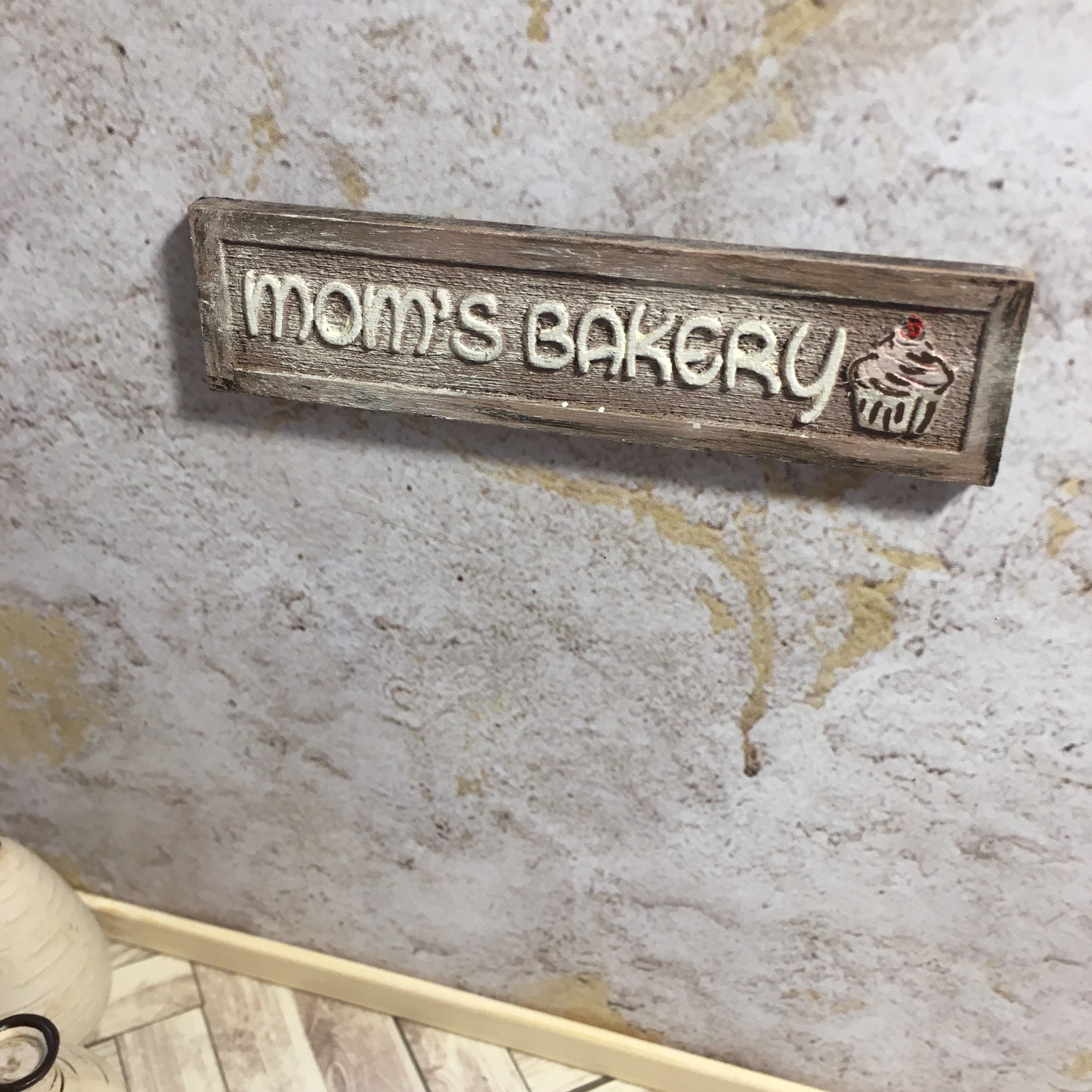 Dollhouse Miniature Sign Wood Engraved Moms Bakery Kitchen Etsy