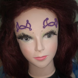 Needle Tatted Lace Horned Eyebrows - for drag, theatre, cosplay and more!