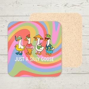 Silly Goose Coaster, Funny Gift, Funny Office Coaster, Joke Present, Stocking Filler, Best Friend Gift, Funny Goose Meme, Goose Lover Gift