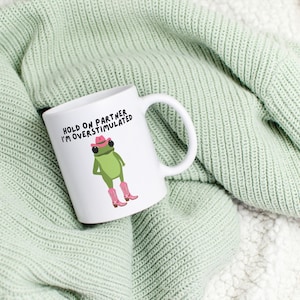 Funny Cowboy Frog Mug, Overstimulated Frog Mug, Funny Work Mug, Funny Office Mug, Funny Frog Gifts, Friendship Gift, Work Colleague Gift image 6